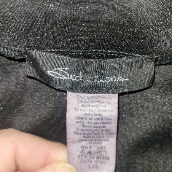 Seductions Black Bead Detailed Front Stretchy Pull On Skirt L - Picture 4 of 4